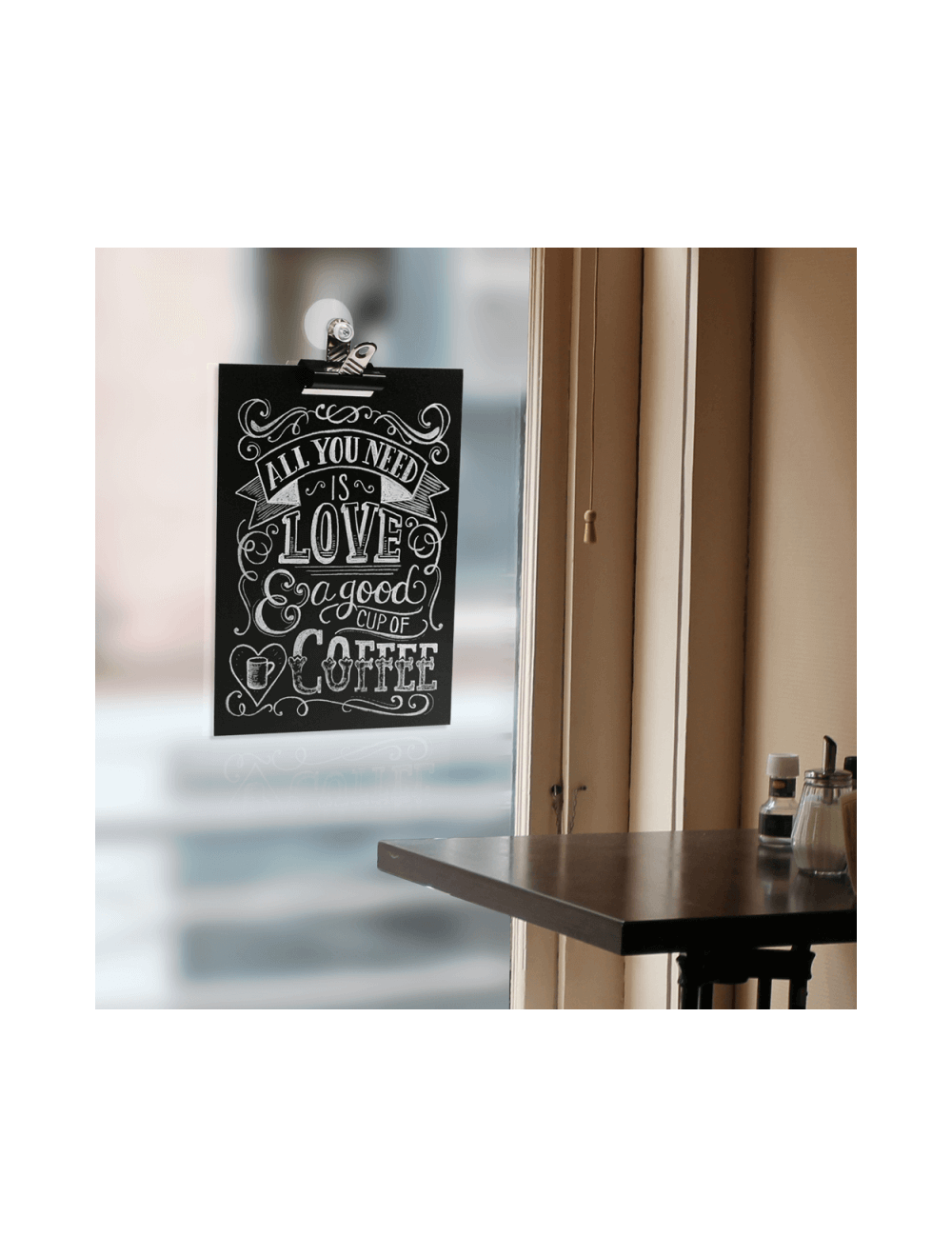Window Display Chalkboard met Bulldog -clip