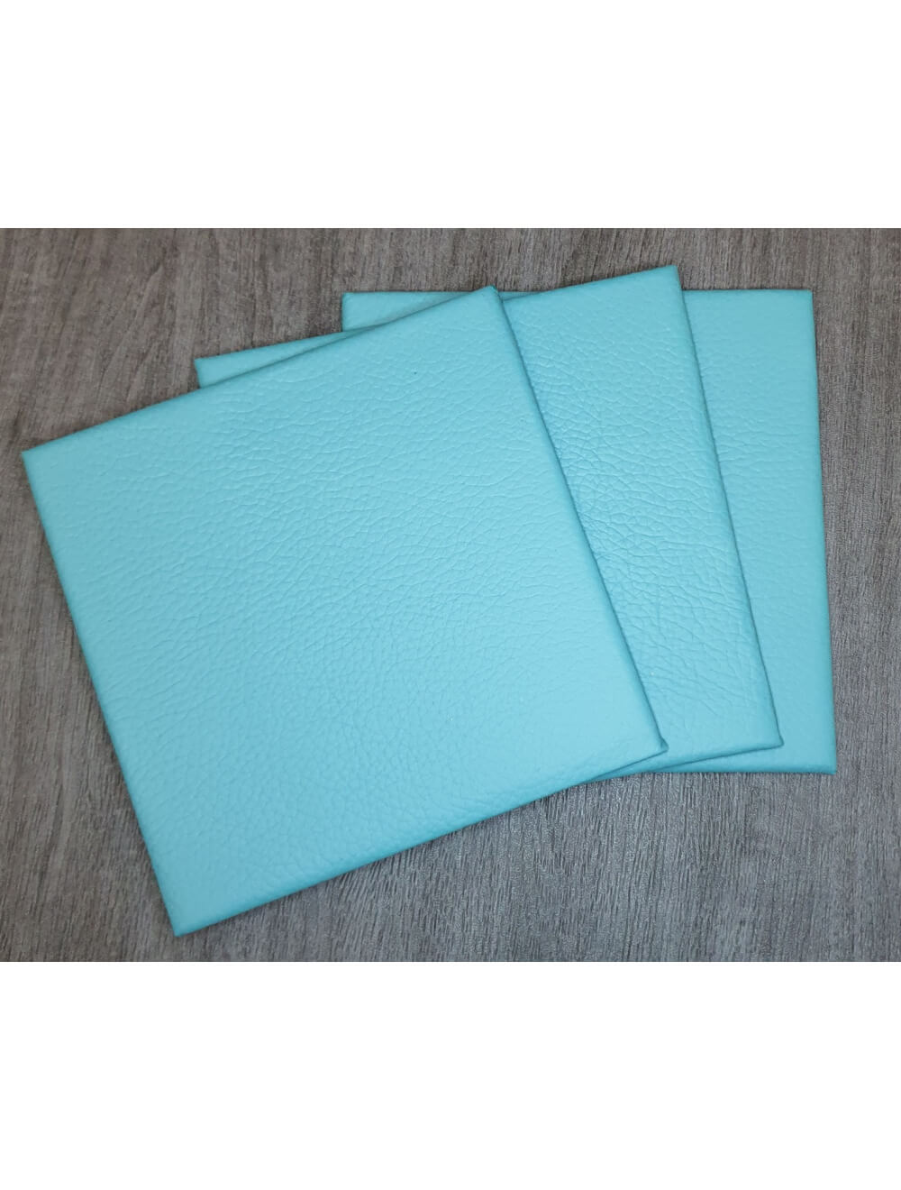 Dark Teal Shelly Leather Coaster- 10cm Sq (uitverkoopartikel)