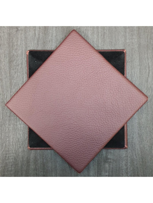 Dark Grapeshelly Leather Coaster- 10 cm Sq (verkoopitem)