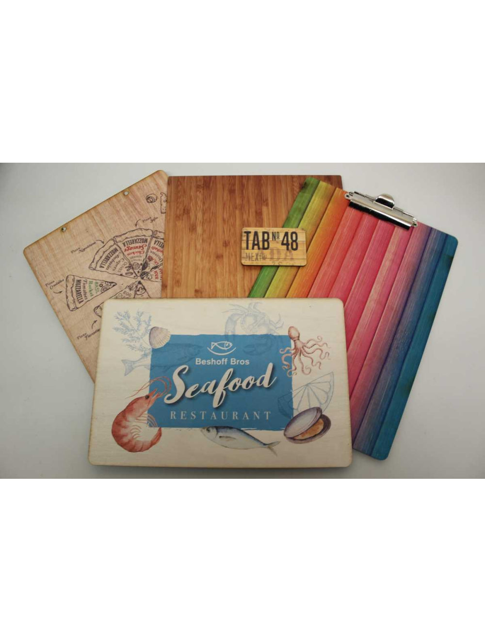 Houten menu omslag