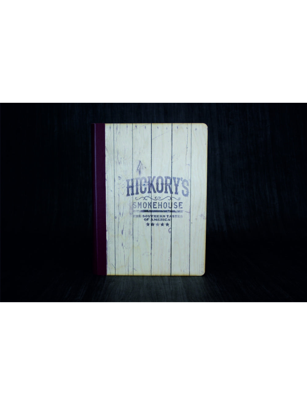 Houten menu omslag